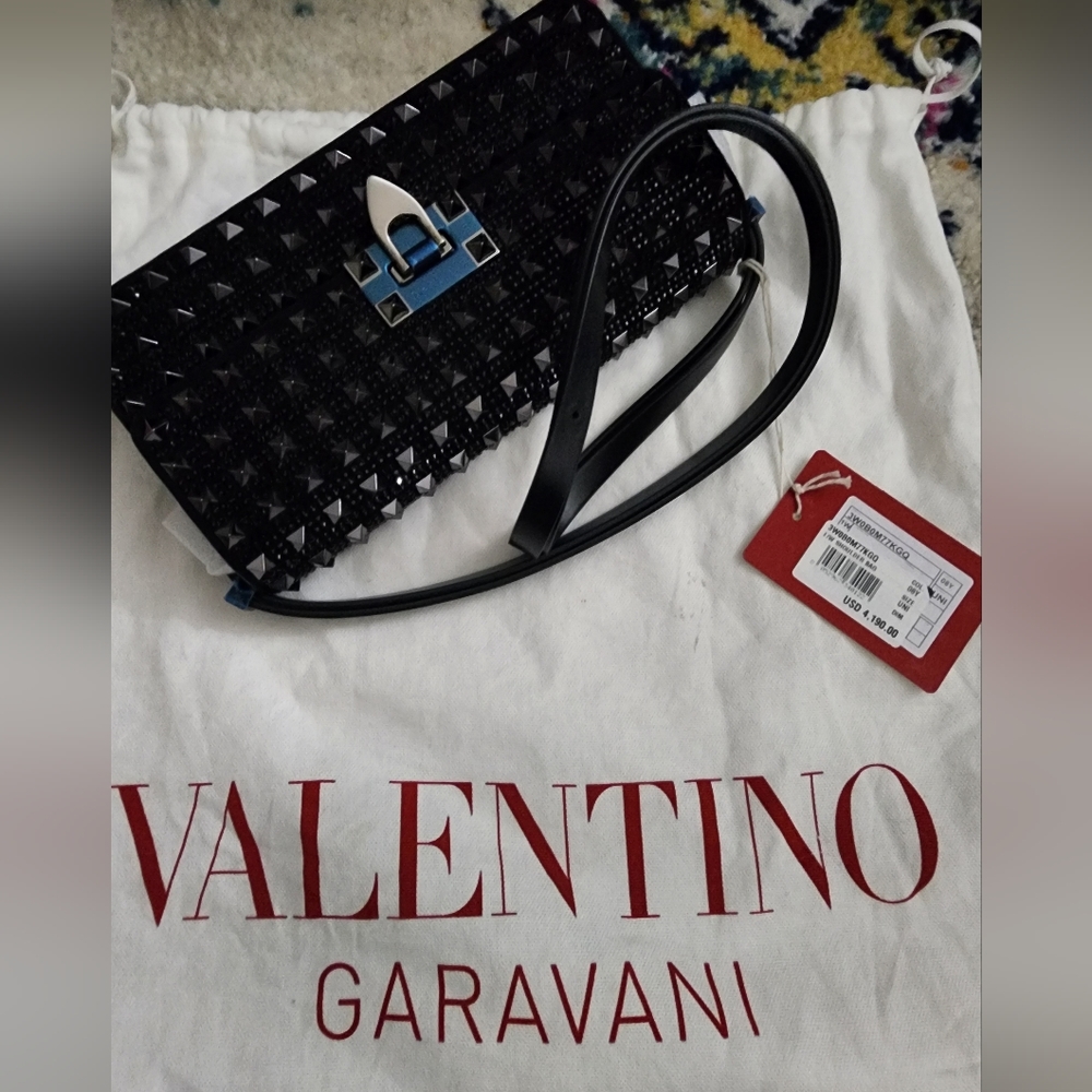 BRAND NEW VALENTINO GARAVANIRockstud Strass Leather Shoulder Bag RETAIL $4,190+T